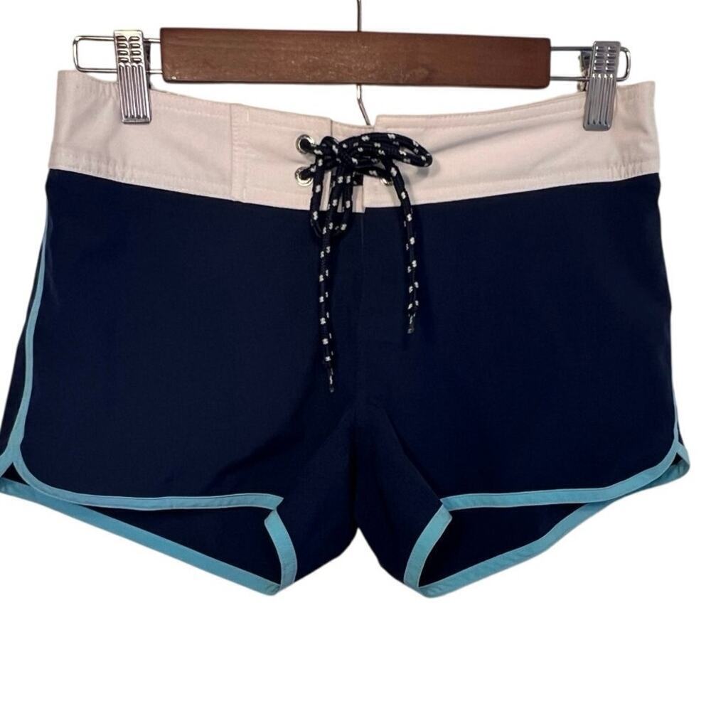 Greenlines Women’s Board Swim Shorts Size 00 Blue Recycled Fabric Pocket Ocean‎